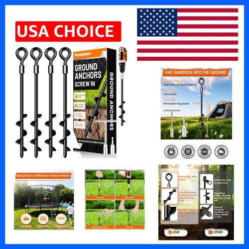 Ground anchors screw - ground, in