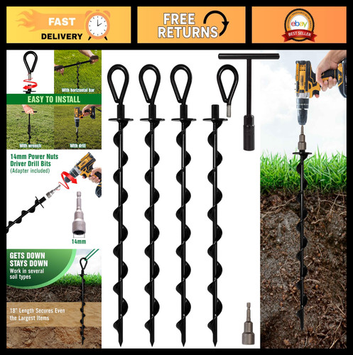 Heavy duty ground anchors - duty, 18"